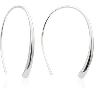 Trendy Handmade Silver & Gold Sterling Silver Hoop Threader Dangle Earrings for